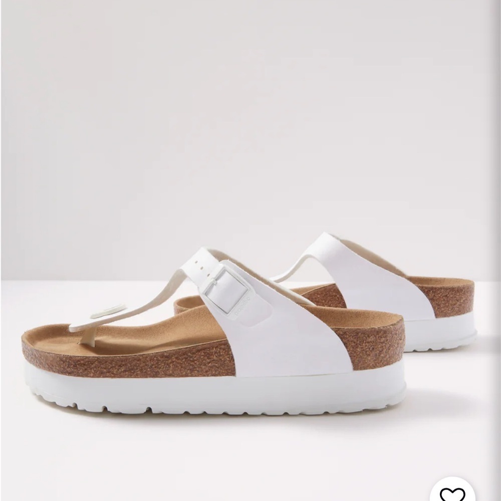 Papillio White Cork Footbed Thong Sandals with Buckle - Picture 3 of 10